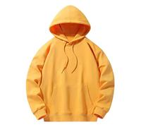 Men's Hoodies Super Soft Touch Autumn Winter Chic Elegant Cotton Solid Color Long Sleeve Oversized Large Size Loungewear for Women Hoodie with Pocket Sweatshirt Fashion, Yellow, XXL