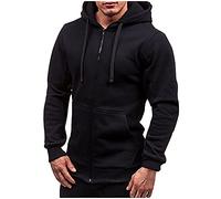 Men's Hoodies Sweatshirt Clearance Solid Zipper Drawstring Pocket Hooded Sweater Long Sleeve Casual Slim Hoody Autumn Winter Warm Sportswear Pullover Jumper Tops Outdoor Activewear Coat UK Size M-3XL