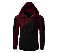 Mens Hoodies Sweatshirts Jackets Pullover Hooded Sweatshirts Long Sleeve Patchwork Sport Coat Drawstring Casual Full Zip Up Hoodie Running Workout Fitness Sport Sweaters Contrast Color Top Work Wear