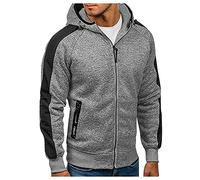 Men's Hoodies with Zip Hoodie for Men Uk, Winter Oversized Classic Warm Plain Casual Long Sleeve Sweatshirts Ideal Weekend Wear Work Sport Jogging