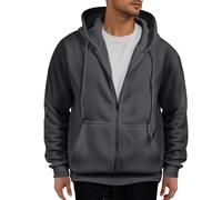 Mens Hoodies Zip Oversized Tops Casual Fashion Sweatshirt Solid Color Pullover Long line Work Jumpers 2024 My-Order Essentials Dark Gray Hoodie for Men Uk XXL