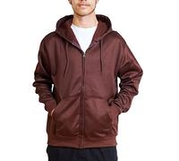 Mens Hoodies Zip Up Long Sleeve Hoody - 100% Polyester Hooded Sweatshirt for Men with Pockets - Dark Chocolate - Medium