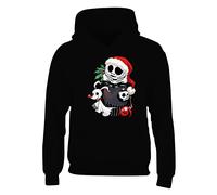 Mens Hoody Jack Skellington Face Nightmare Before Horor Scary Jumper Boys Xmas Girls Kids Gift Pullover Novelty Hoodie Printed Design Black - Youth Medium (Age 7-8)