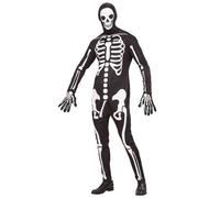 Mens Horney Skeleton Costume Halloween Grim Reaper Fancy Dress Adult Outfit