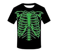 Men's Horror Bones Halloween Tshirt Abstract Skull 3D Digital Printing Beach Shirt Hawaiian Tee