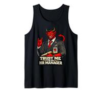 Mens HR Devil | Protest Humor Satan No Corporate Greed Tank Top