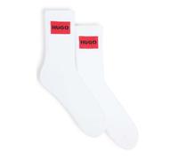 Men's Hugo 2 Pack of Logo Label Quarter Length Socks in White