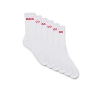 Men's Hugo 6 Pack of Quarter-Length Socks in White