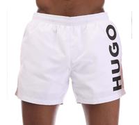 Men's Hugo Abas Logo Print Swim Shorts in White