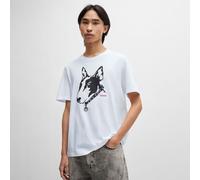 Men's Hugo Dog Artwork T-Shirt in White