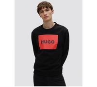 Hugo Duragol222 Large Label Logo Mens Sweatshirt - Black Cotton - Size Large