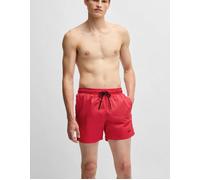 Hugo HAITI Mens Quick-Drying Swim Shorts In Recycled Fabric With Logo NOS - Red - Size X-Large