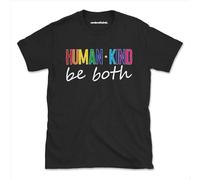Men's Human Kind Be Both Inspirational Kind Top Tee Womens Mens T-Shirts Black M