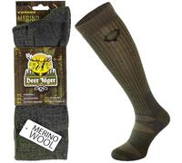 (3-5.5 UK, Khaki Green) COMODO - Mens & Ladies Thick Knee High Merino Wool Hunting Socks