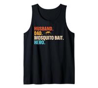 Mens Husband. Dad. Mosquito Bait. Hero. Tank Top