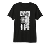 Mens Husband Father Firefighter Father Premium T-Shirt