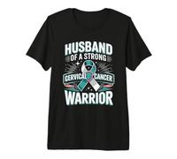 Mens Husband of A Strong Cervical Cancer Warrior Premium T-Shirt