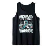 Mens Husband of A Strong Cervical Cancer Warrior Tank Top