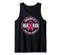 Mens Husband of A Warrior Breast Cancer Awareness Tank Top