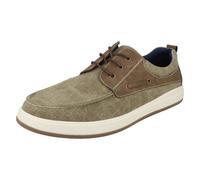 Mens Hush Puppies Canvas Boat Shoes Aiden