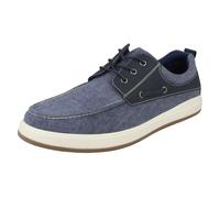 Mens Hush Puppies Canvas Boat Shoes Aiden