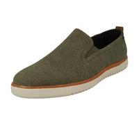 (Khaki, UK 11) Mens Hush Puppies Lightweight Canvas Shoes Danny Slip On