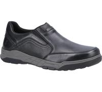 Hush Puppies Fletcher MEMORY FOAM Slip On Mens - Black Leather - Size UK 7