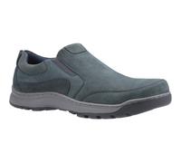 Hush Puppies Mens Jasper Slip On Padded Memory Foam Trainers - Navy Leather - Size 7 (UK Shoe)