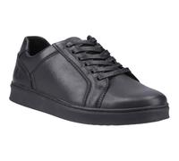 Hush Puppies Madden Mens Black Leather Shoe - Size 10 UK - Black