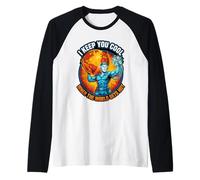 Mens HVAC Tech I Keep You Cool When World Gets Hot AC Mechanic Raglan Baseball Tee