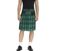 Mens Hybrid Straps Stud Cotton Scotland Tartan Utility Kilt Samurai Vintage Wedding Half Skirts Stylish Kilts for Men Punk Highland Pleated Kilts Combat Casual Dress Green