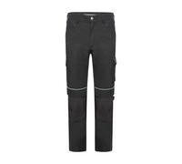 JCB Work Trouser Trade Hybrid Stretch - Canvas & Stretch, Cordura Knee Pockets - Black 40W 32L