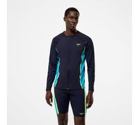 Men's Hyperboom Splice Long Sleeve Zip Rashguard Black/Turquoise - 2XL Black/Turquoise 2XL