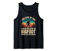 Mens I Believe in You Also Bigfoot Retro Sasquatch Men Women Kids Tank Top