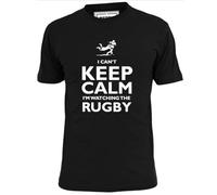 Mens I Can't Keep Calm I'm Watching The Rugby T Shirt Six Nations Rugger BlackM