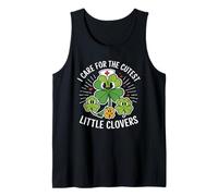 Mens I Care for The Cutest Little Clovers St. Patrick's Day Nurse Tank Top