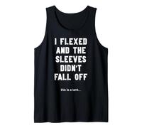 Mens I Flexed The Sleeves Didn't Fall Off Funny Gym Workout Tank Top