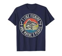 Mens I Like Fishing and Maybe 3 People Funny Hunting Graphic T-Shirt