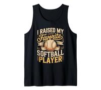 Mens I Raised My Favorite Softball Player Softball Dad Tank Top