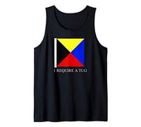 Mens I Require A Tug Zulu Ship Signal Flag Tank Top