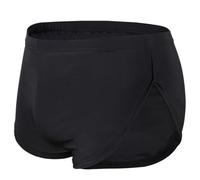 Men's Ice Silk Boxer Shorts, Seamless Low Rise Split Side Trunk Shorts for Boyfriend, Breathable Thin U Convex Home Casual Pouch Pants, Solid Color Quick Dry Daily Lingerie Briefs Hipsters Underwear