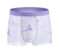 Men's Ice Silk Boxer Shorts Seamless Print Bulge Pouch Underwear Ultra-thin Breathable Quick Dry Trunks for Sports Sleep Green Pink Purple Blue Yellow Large(2XL Purple)