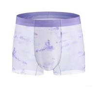 Men's Ice Silk Boxer Shorts, Seamless Ultra-Thin Breathable Underwear with U Convex Pouch, Quick Dry Print Trunks for Sports Sleep(4XL Purple)
