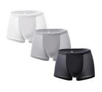 Men's Ice Silk Breathable Underwear,silk Boxer Briefs Seamless Ultra-Thin Transparent Breathable Boxer Shorts,Large Size Quick-dry Butt-Lifting Full Transparent Boxer Briefs With Pouch(3pcsb,XXL)