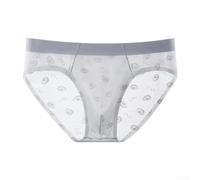 Men's Ice Silk Briefs Mid-Waist U Pouch Solid