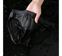 Men's Ice Silk Briefs Underwear Quick-Dry Breathable Low-Waist U Pouch Soft Elastic Underpants for Daily Wear Comfort(2XL Black)