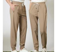 Men's Ice Silk Loose Trousers Elastic Waist Bundle Foot