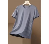 Men's Ice Silk Mesh T-Shirt Round Neck Short Sleeve Polyester Breathable Loose Fit Regular Length For Home Club Daily Vacation Use(XXXXXL Gray)