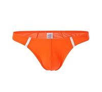 Mens Ice Silk Stretch Thong T-Back Sexy Underwear G-Strings Breathable Triangle Bikinis Briefs Ultra-Thin Soft Thongs G-String Slips Jockstrap Bulge Pouch Underwear Panties Underpants (Orange,XXL)