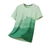 Men's Ice Silk Tie Dye Gradient Crew Neck Casual Summer T-Shirt, Light green, 4XL